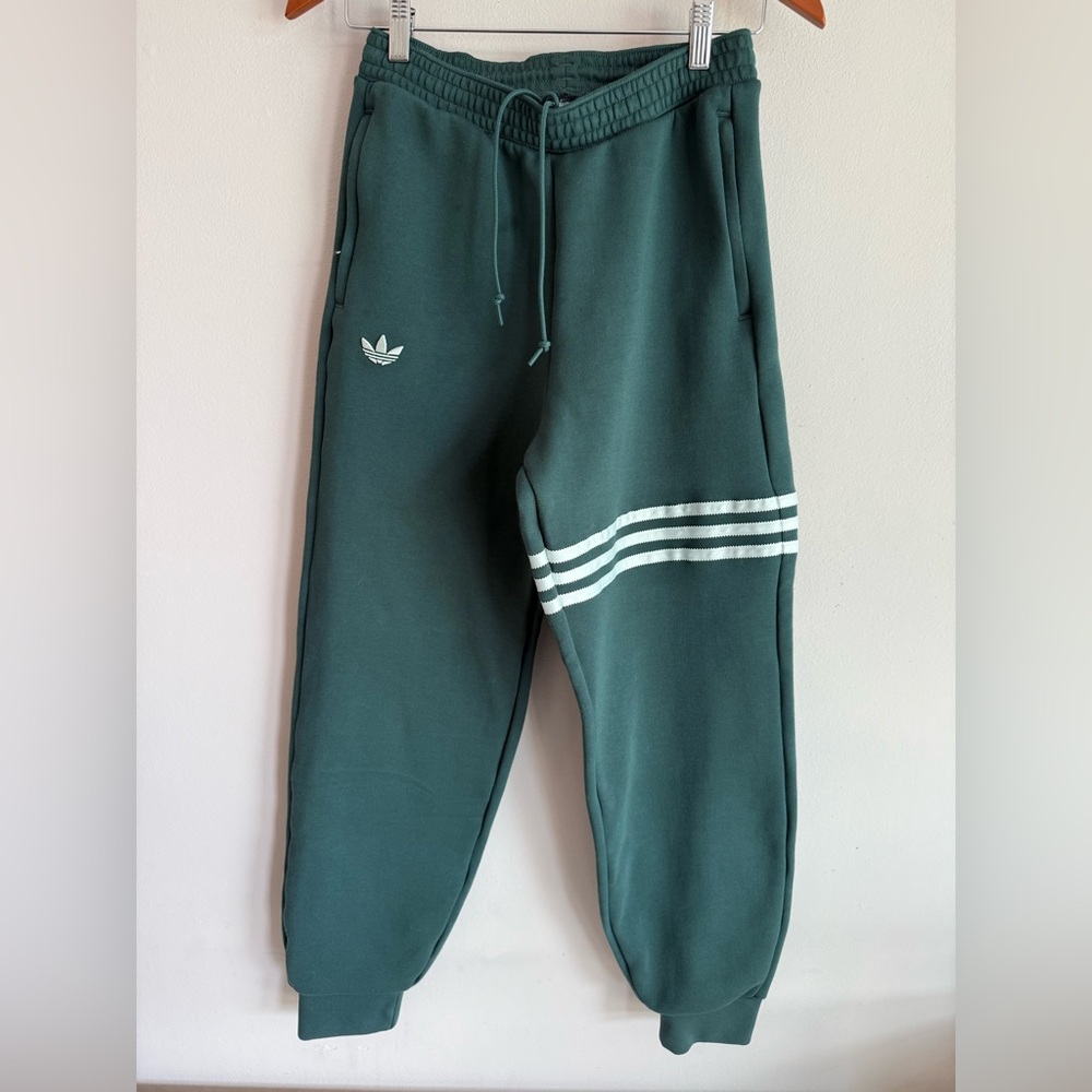 Adidas Originals Womens Trefoil Stripe Sweatpants Green Joggers XS